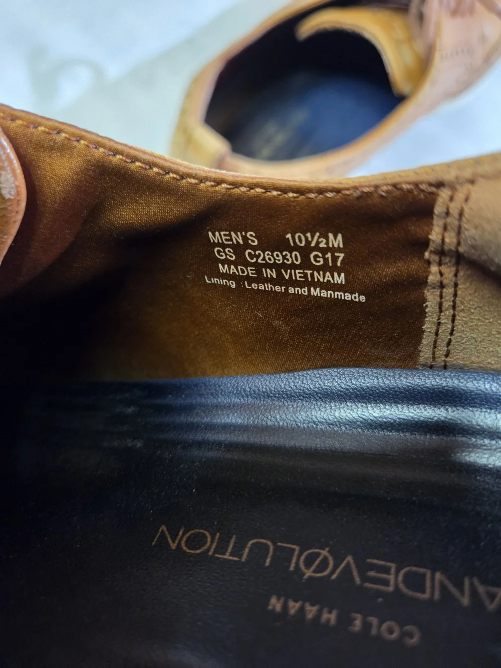 Cole Haan Men's GrandEvølution Wingtip Oxford British Tan Style 10.5M